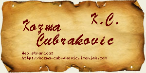 Kozma Čubraković vizit kartica